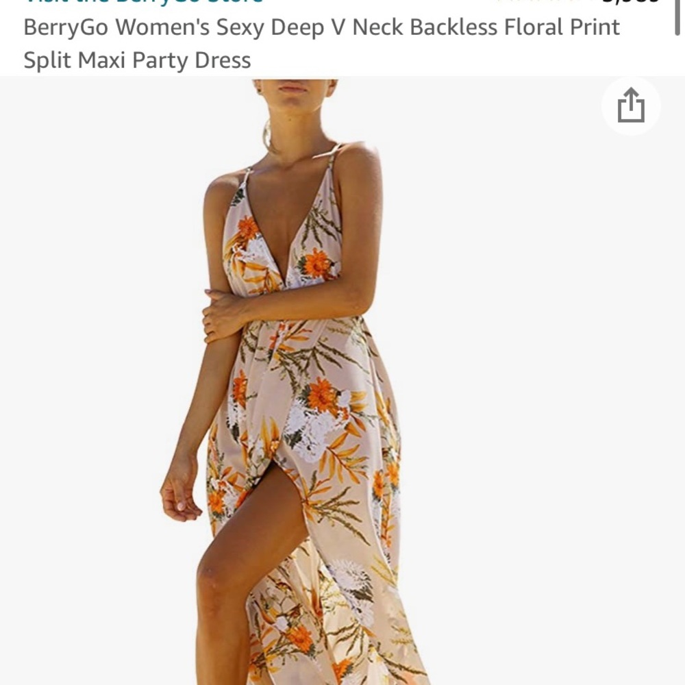 Backless floral maxi dress